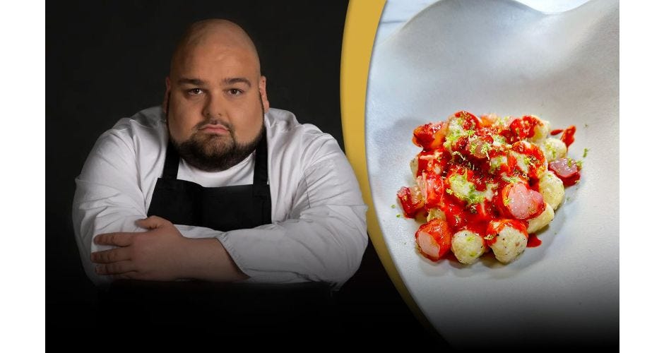 Gnocchetti cacio e pepe e Gambero Carabinero di Daniele Rossi