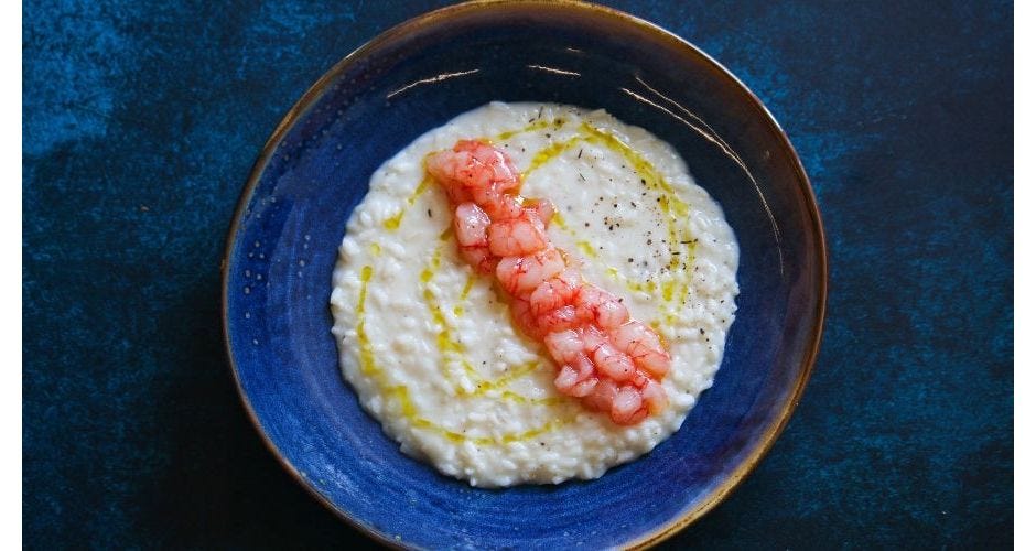 Risotto cacio, pepe e gambero